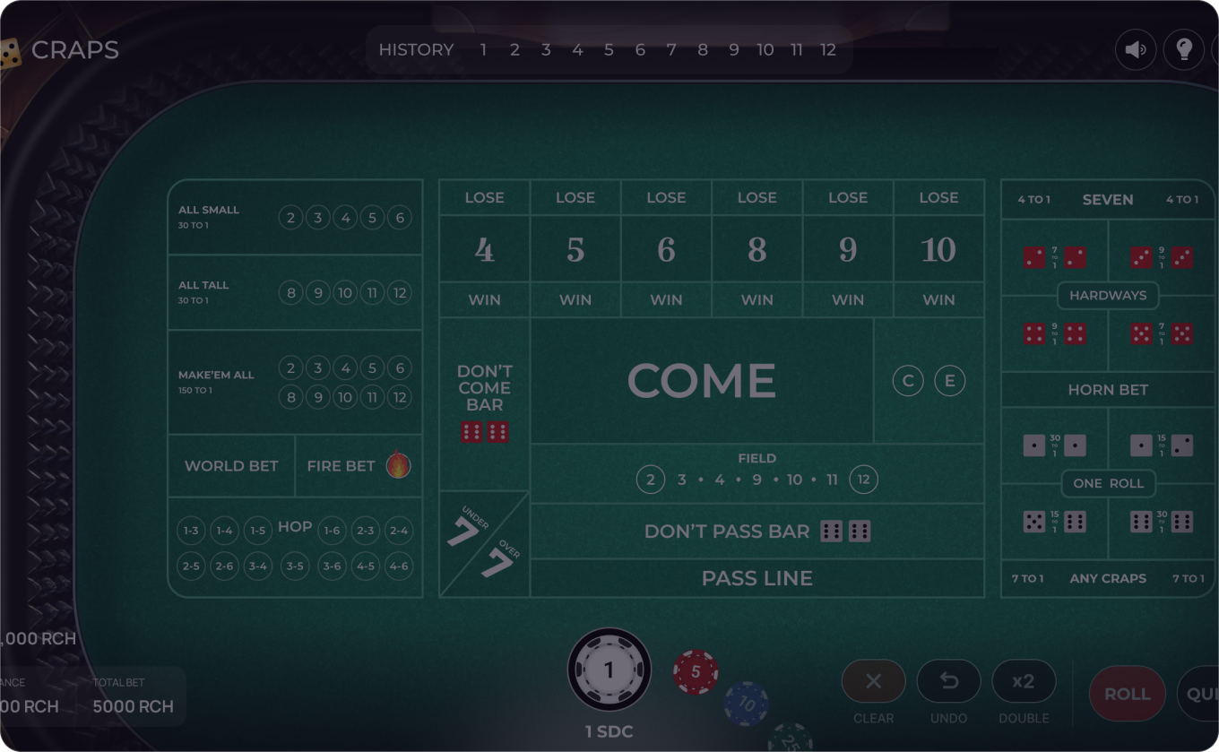 Virtual Craps demo
